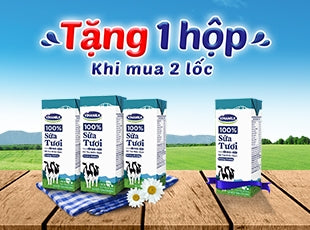 Tặng ngay 01 hộp khi mua 02 lốc sữa tươi tiệt trùng Vinamilk 100%