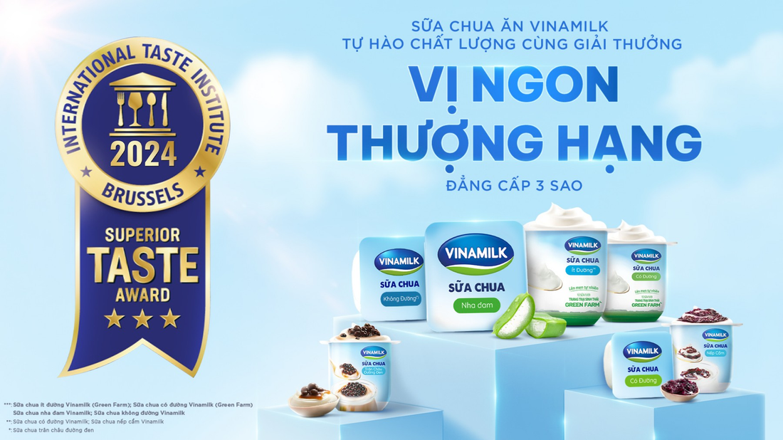 Vinamilk tiếp tục hoàn thiện bộ sưu tập “Vị ngon thượng hạng” với 11 sản phẩm mới được ghi danh vào bảng xếp hạng Superior Taste Award