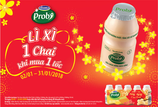 Lì xì ngay 1 chai khi mua 1 lốc Probi