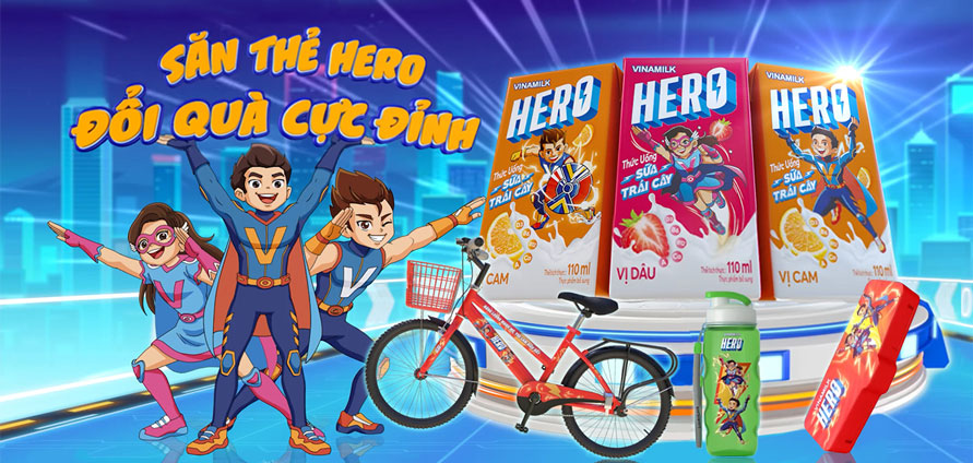 Uống sữa Hero – Đổi quà cực đỉnh | Sữa Trái Cây Vinamilk Hero