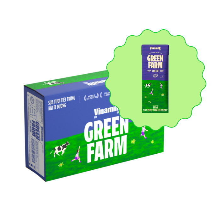 Sữa tươi 180ml tặng kèm 4 hộp sữa tươi và 2 hộp Green farm