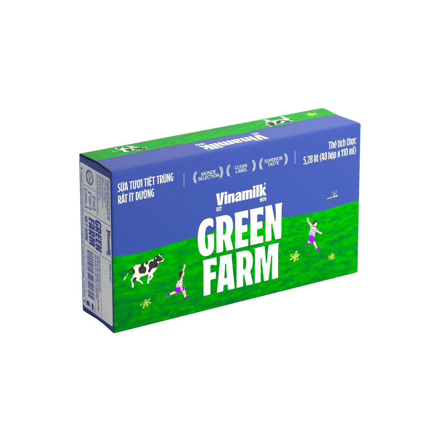 Sữa tươi tiệt trùng Green Farm Rất ít đường