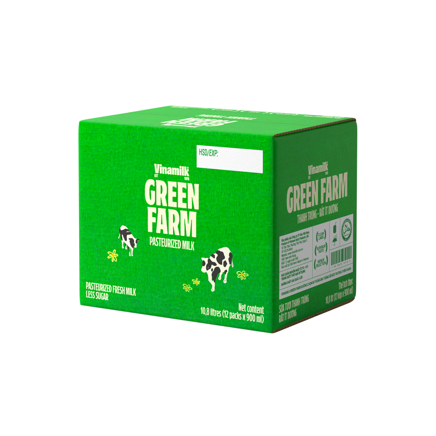 Sữa tươi thanh trùng Green Farm Rất ít đường