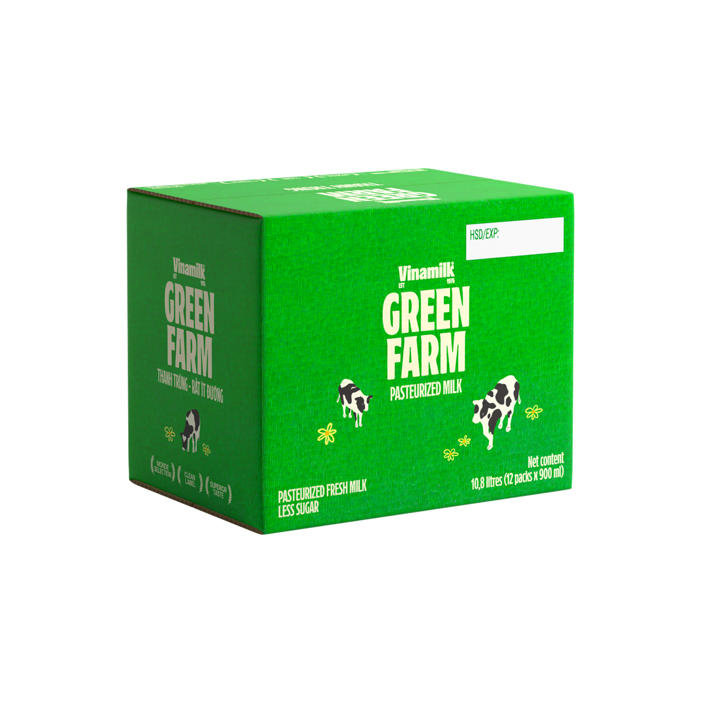 Sữa tươi thanh trùng Green Farm Rất ít đường