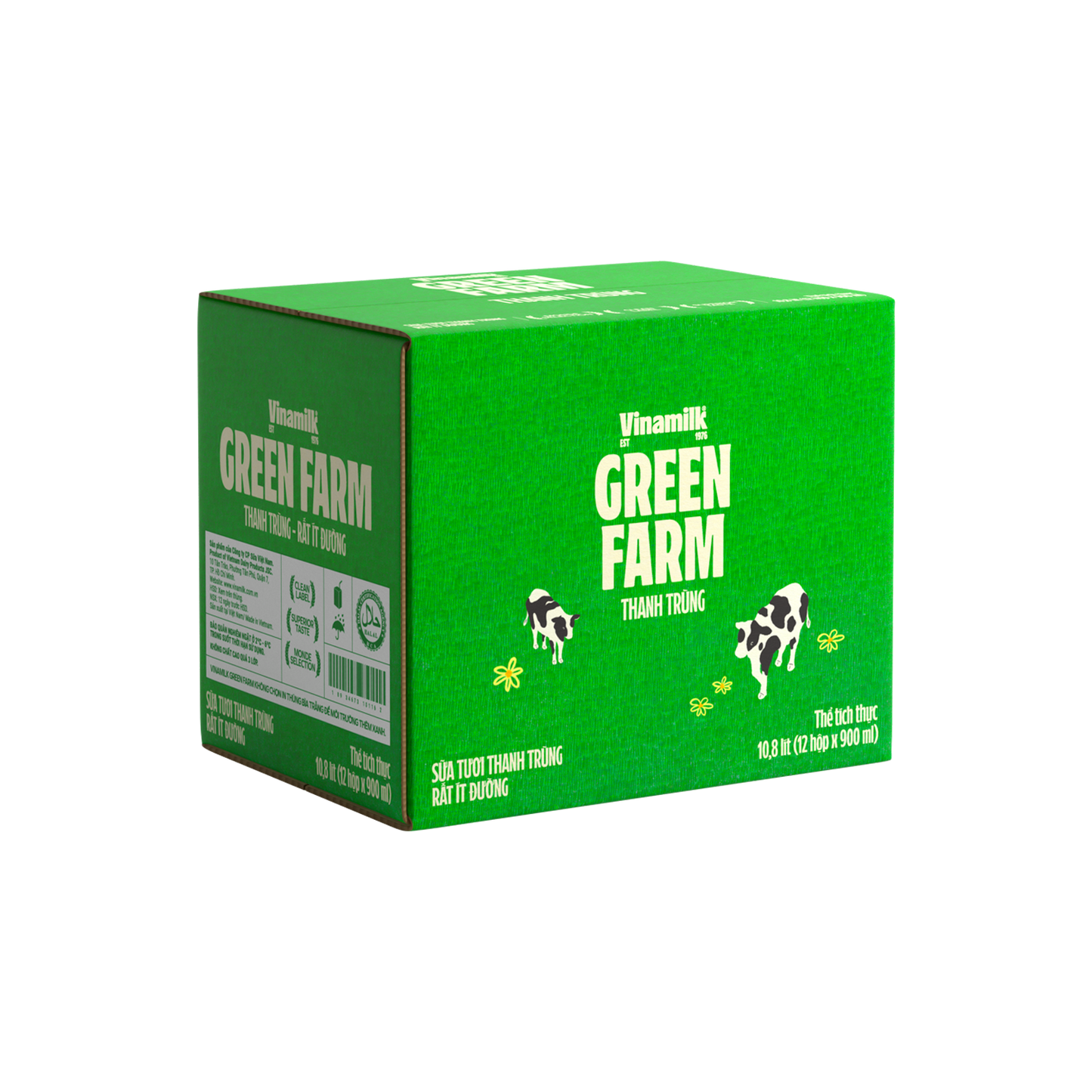 Sữa tươi thanh trùng Green Farm Rất ít đường