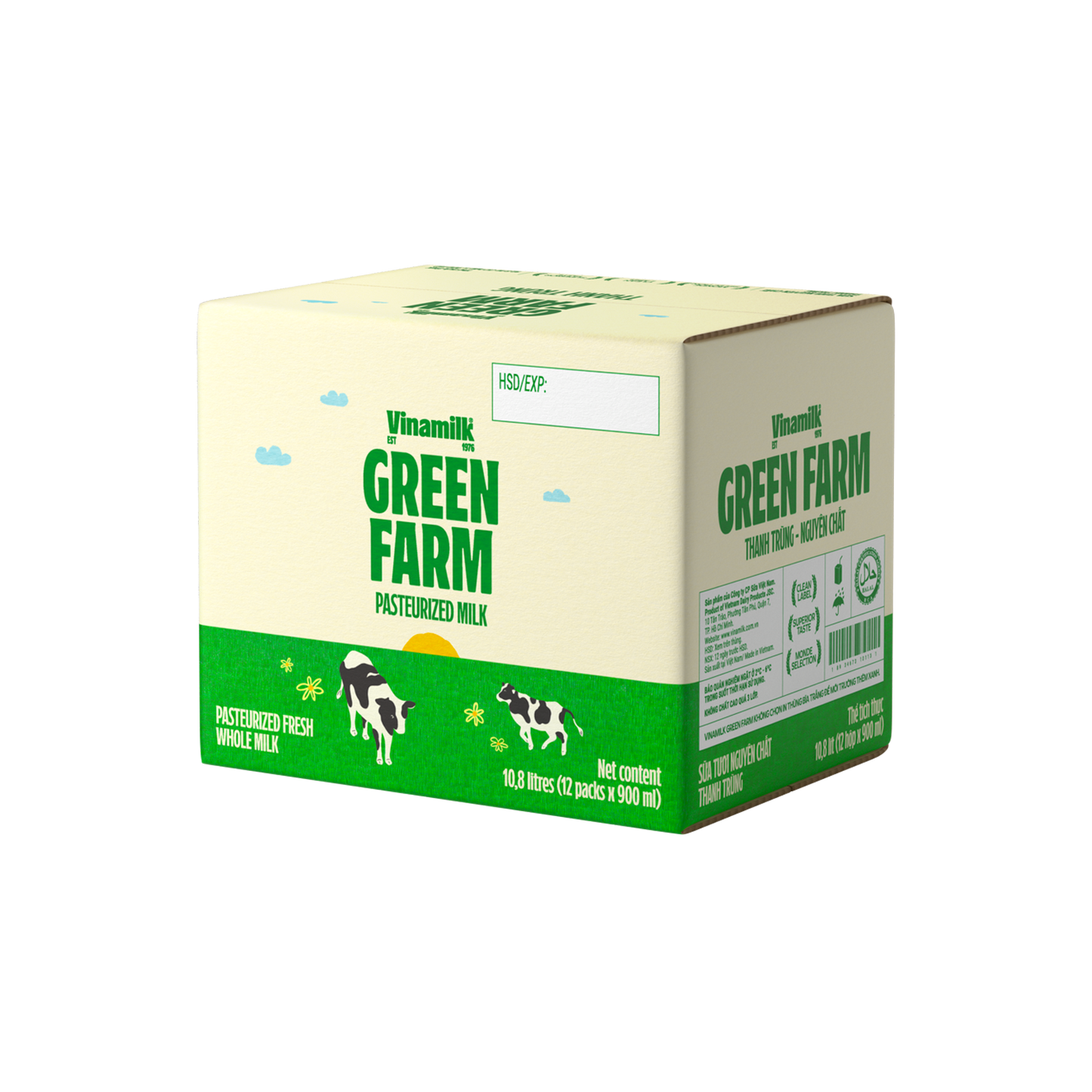 Sữa tươi thanh trùng Green Farm Không đường