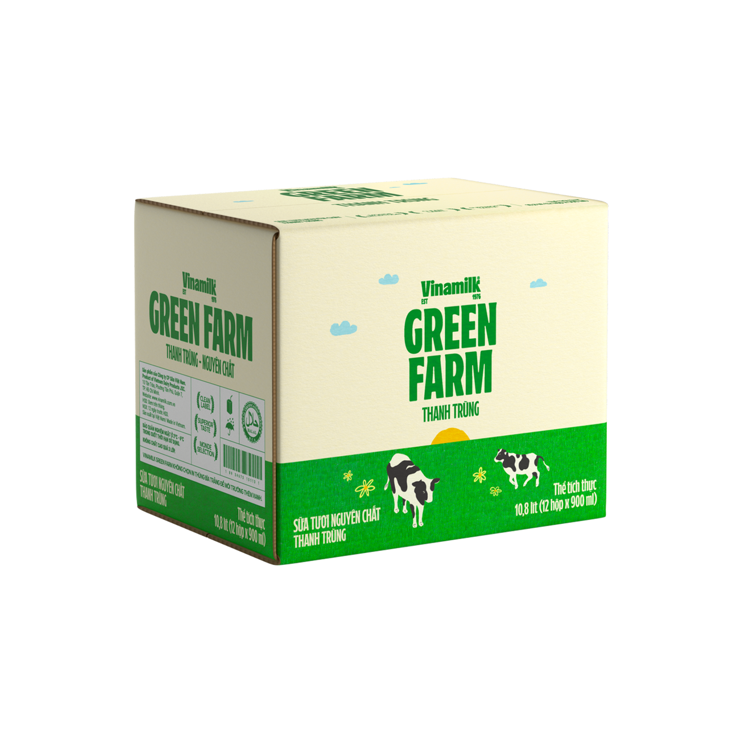 Sữa tươi thanh trùng Green Farm Không đường