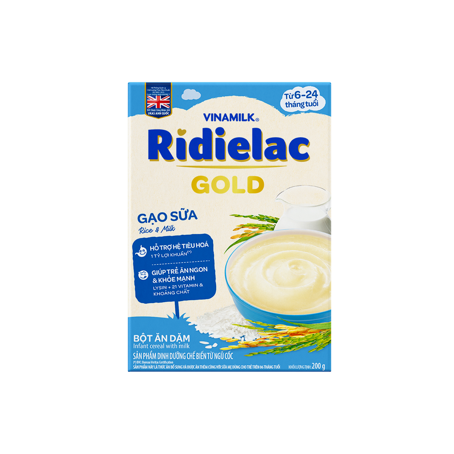 Bột ăn dặm Ridielac Gold Gạo Sữa