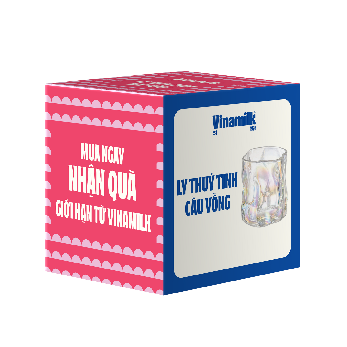 (Hàng tặng không bán) Ly thủy tinh xoắn cầu vồng Probi