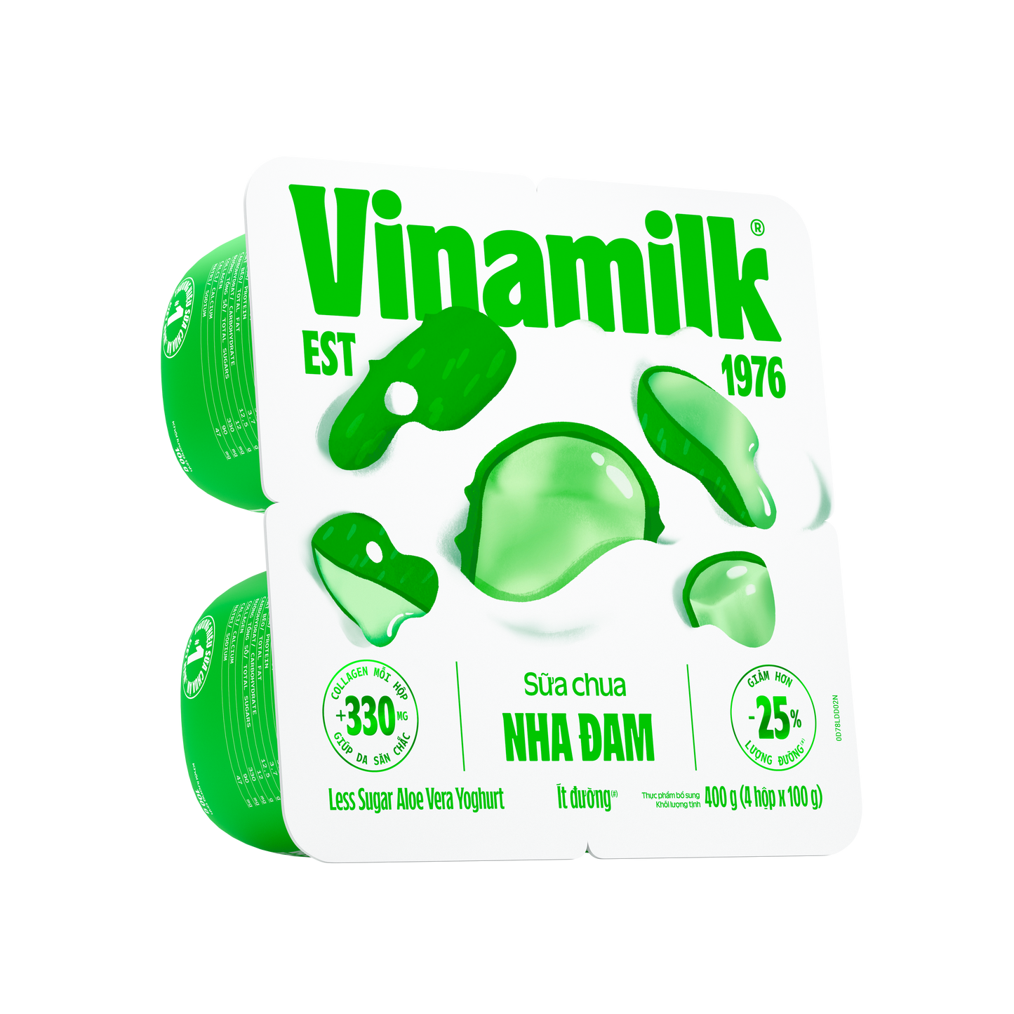 Sữa chua ăn Vinamilk Nha đam Ít đường + collagen