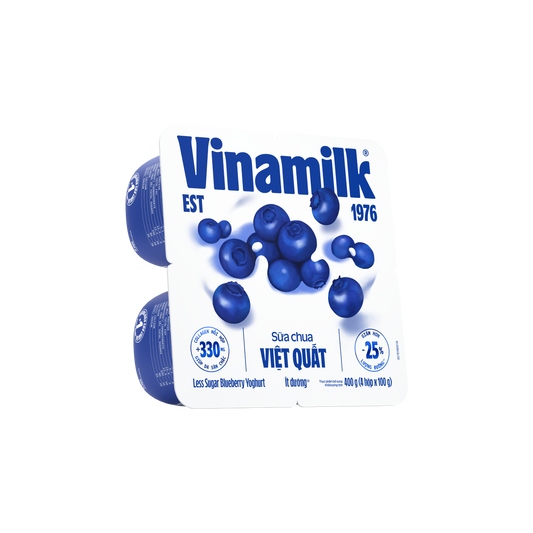 Sữa chua ăn Vinamilk Việt quất Ít đường + collagen