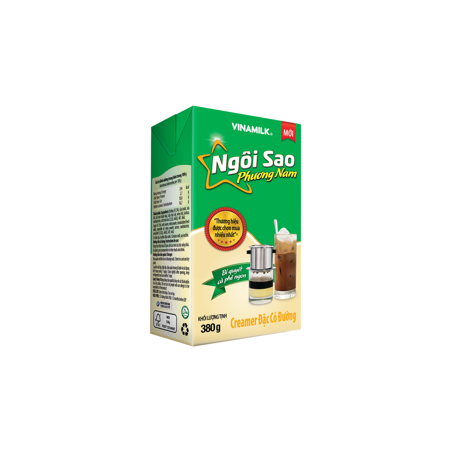 Creamer đặc Ngôi sao Phương Nam Nhãn xanh lá