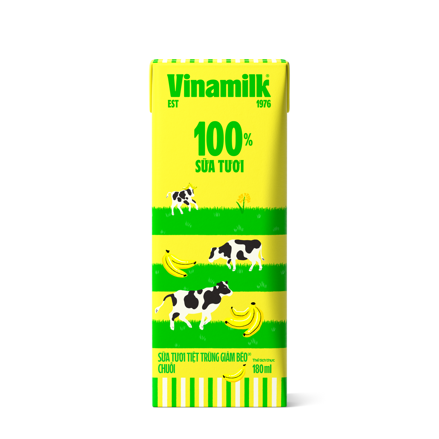 Sữa tươi tiệt trùng Vinamilk Giảm béo vị chuối 180ml