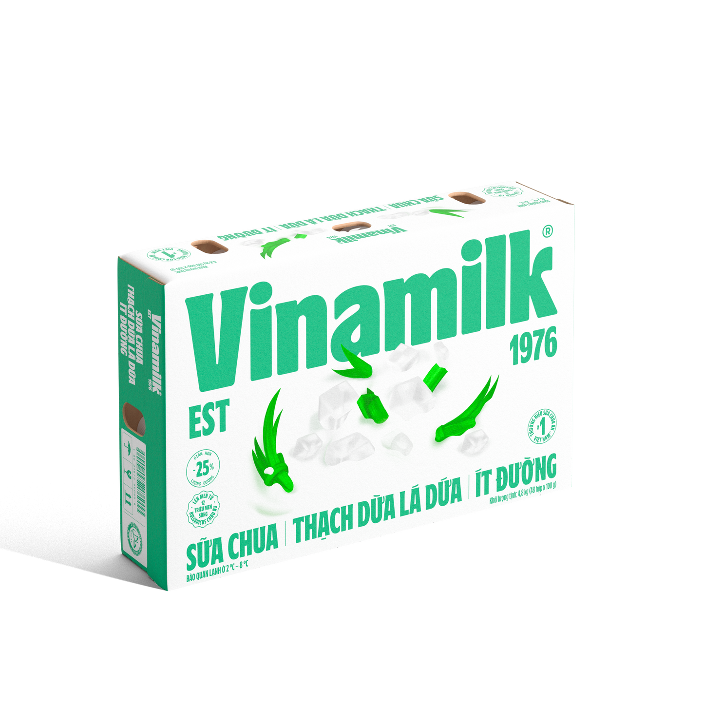 Sữa chua ăn Vinamilk Thạch dừa lá dứa Ít đường